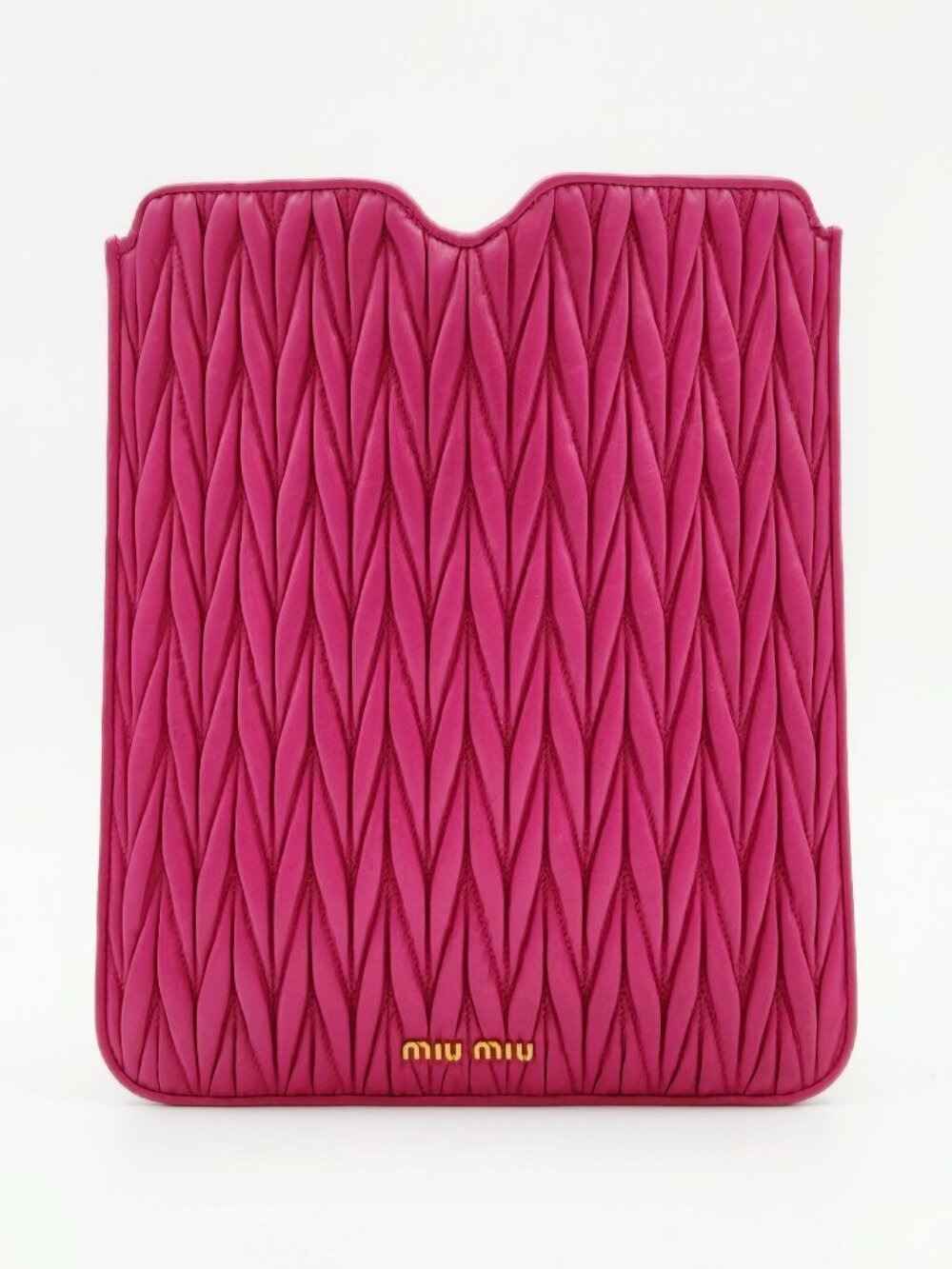 Miu Miu Pink Matelassé Leather iPad Case Tablet Cover